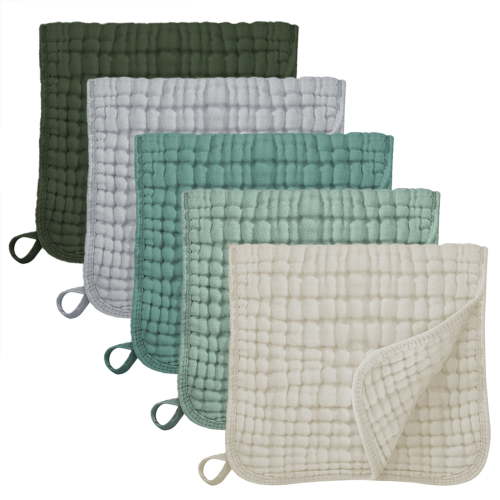VOMARHUG Muslin Burp Cloths for Baby,100% Cotton Burping Cloths for Boys Girls,Large 20''X10'' Extra Soft and Absorbent 5 Pack