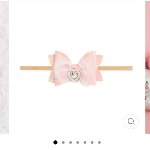 Heart Charm Glitter Bow Baby Headband