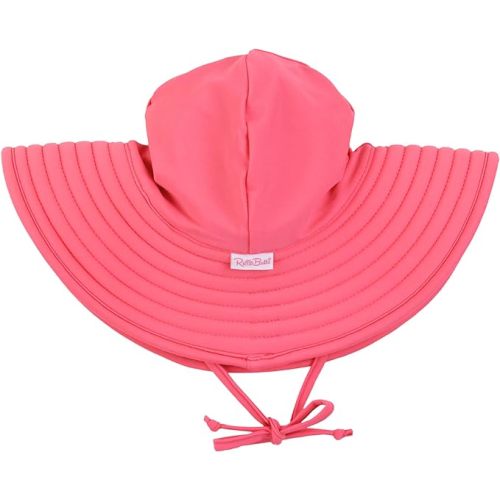 RuffleButts® Baby/Toddler Girls UPF 50+ Sun Protective Wide Brim Swimwear Sun Hat