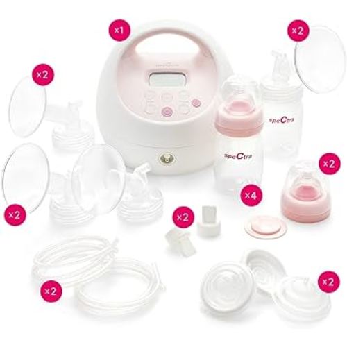 Spectra - S2 Plus Electric Breast Milk Pump Bundle w/ S1 Pump, Bottles, backflow Protectors, tubing, Duckbill Valve, and Flanges 24/28mm