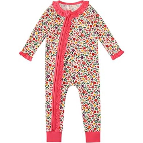 Baby Girls Rompers-Viscose Made from Bamboo,Long Sleeve Pants Romper Clothes Infant Outfits for Girl