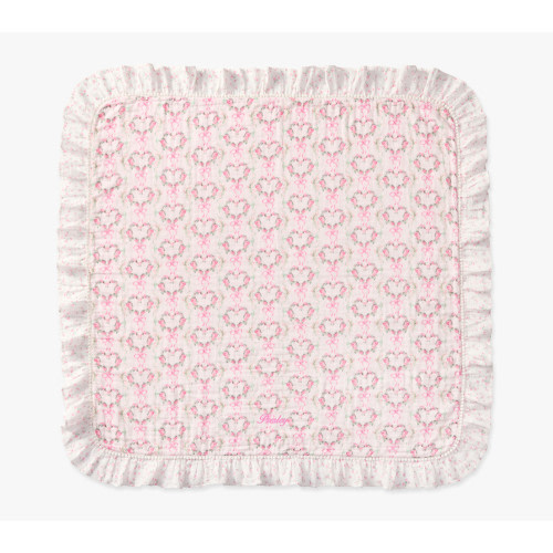 LoveShackFancy Floral Heart Oversized Organic Muslin Baby Blanket