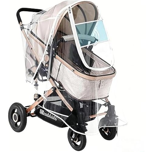 Stroller Rain Cover, Bassinet Stroller Cover, Universal Weather Shield for Pushchair Winter Travel, Accessory, Windproof, Waterproof, Breathable, Protect from Sun Dust Snow