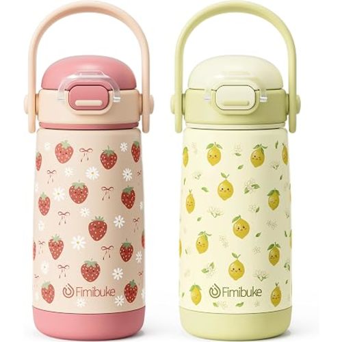 Fimibuke 14oz Kids Water Bottle, 18/8 Stainless Steel Insulated Toddler Cup