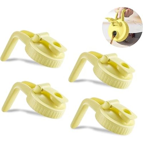 4 Pack Wide Mouth Mason Jar Lids V-Shaped with Handle, Mason Jar Pour Spout Lid with Extended Flip Lid Easy to Open, Airtight Leak Proof and Durable