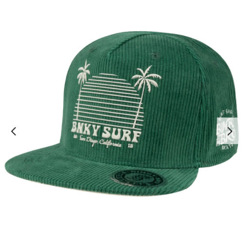 Muizenberg green cord snapback hat, 4-12 months