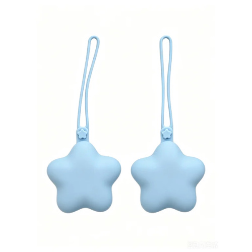 Silicone Pacifier Holder Case 2 Pack Baby Silicone Pacifier Case Holders for Diaper Bag, Star Shaped Pacifier Pouch Container for Outdoor Use, Easy Clean (Sky Blue)