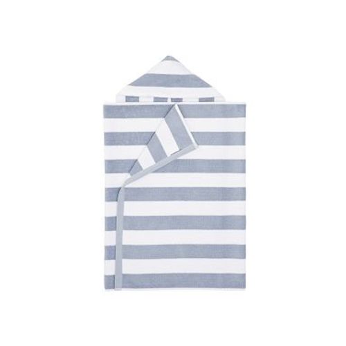 Rugby Bath Wrap, Kid Hooded Towel, Chambray Blue