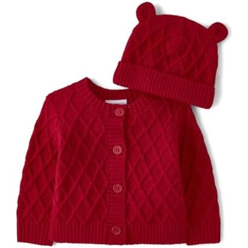 The Children's Place Baby Girls' and Newborn Cardigan with Matching Hat, 2 Piece Set
