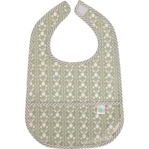 The Wipe It Bib, Sage Floral - Apple of My Isla Bibs | Maisonette