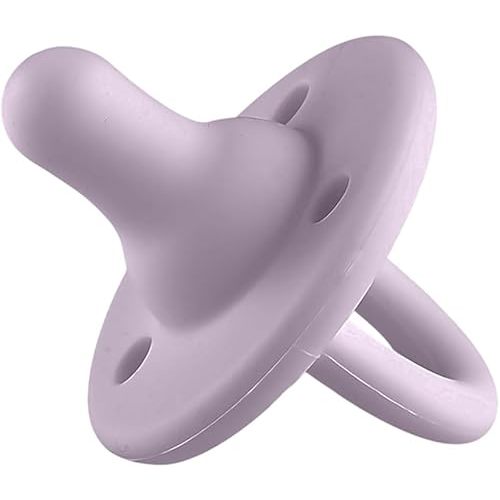 Lee Lee and Me Newborn Pacifier - Flo - 100% Medical Grade Silicone Paci - Breast-Like Nipple for Natural Latch - BPA-Free - Size 0-18 Months