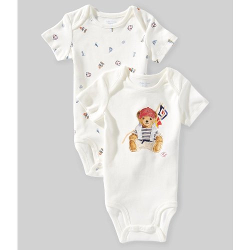 Ralph Lauren Baby Boys Cotton Short-Sleeve Polo Bodysuits 2-Pack