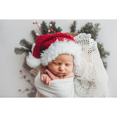 Newborn & Preemie Santa Hat | Baby’s First Christmas Photo Prop