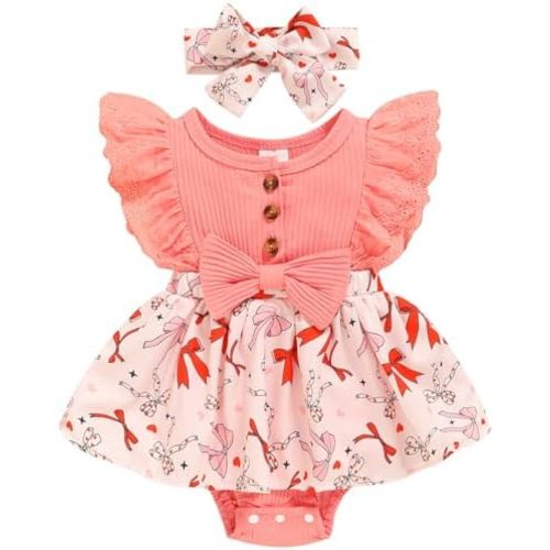 Sinhoon Baby Girl Clothes Newborn Ruffled Sleeveless Romper Floral Dreesy Bodysuit Heaedband 3pcs Baby Girl Summer Clothes