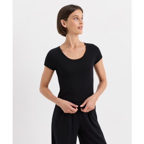 Women’s Pointelle Scoop Neck Tee made with Organic Cotton | Pact