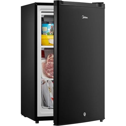 Midea MRU03M2ABB Upright Freezer Large Black, 3.0 Cubic Feet