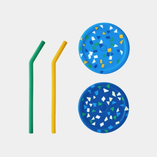 Silicone Straw and Lid Set
