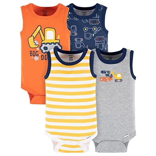 Gerber Baby Boys 4-pack Sleeveless Onesies Bodysuit
