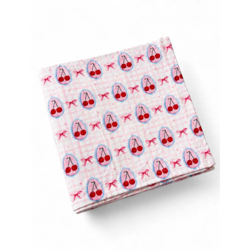 Bamboo Baby Swaddle – Coquette Cherries | Soft & Breathable – SpearmintLOVE