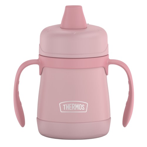 Thermos Stainless Steel Vacuum Insulated Soft Spout Sippy Cup With Handles 210Ml - Rose