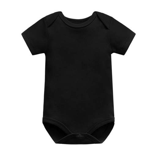 Zpanxa Toddler Baby Boys Girls Clothes Summer Cotton Solid T Shirts Tops Infant Casual Short Sleeve Tee Pullover 0-24 Months Black