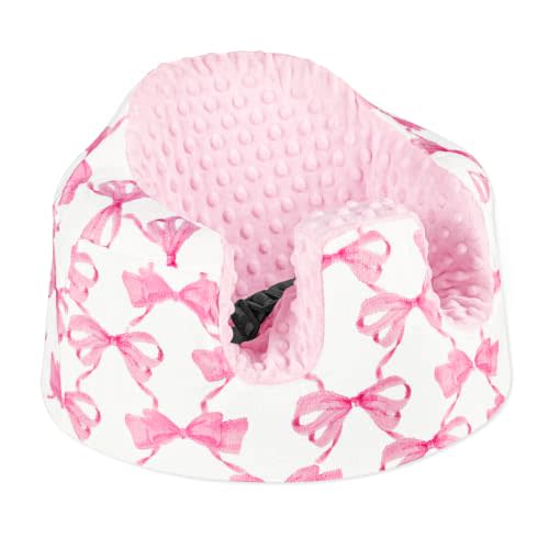 Baby Seat Cover Compatible with Bumbo and Nuby Seat, Pink Bow | Cover Only, Seat Protection, Fashion