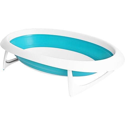 Boon Naked Collapsible Baby Bathtub Blue,Blue/White