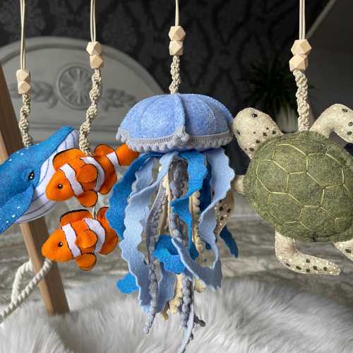 Baby Play Gym| Wooden Baby Play Frame| Baby Gym Set Toys| Toddler Activity Center| Foldable Frame| Hanging Sensory Toys| Ocean Theme Gift