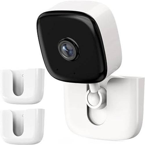 Dukoyb Adhesive Camera Mount for Kasa Smart Security Camera EC60 /KC400,No Drill No Screw Mounting Holder,Easy to Install Mount Bracket for Tapo Link Indoor Cam,White (2Pack)