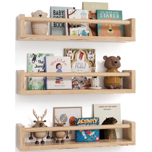 Amazon.com: G&W Gruwald Nursery Book Shelves, Set of 3, Hanging Bookshelf, Wall Book Shelves for Bedroom Kids, Floating Shelf for Wall, Nursery Decor