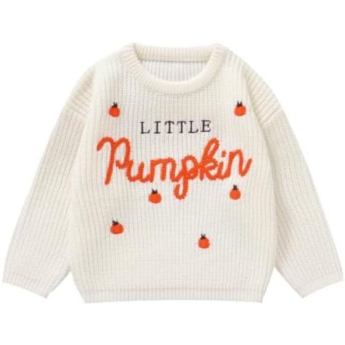 Halloween Toddler Boy/Girl Sweater Little Pumpkin Embroidered Sweater Fall Outfit 1-5Y