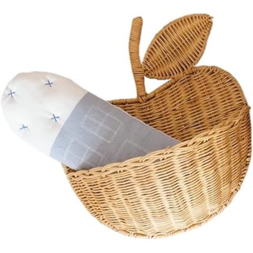 Hanging Storage Case Home Decor Flower Wicker Hand Woven Cute Picnic Shape Storage Organizer Rattan Basket