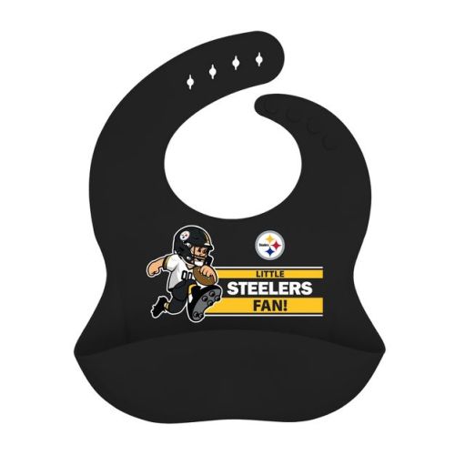 BabyFanatic Officially Licensed Unisex Silicone Baby Bib - NFL Pittsburgh Steelers