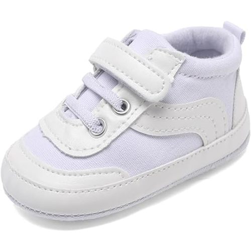 Clowora Unsex Baby Boys Girls Canvas First Walkers Shoes,Newborn Infant Non Slip Soft Sole Crib Casual Sneaker