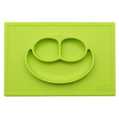 ezpz Happy Mat - One-piece silicone placemat + plate (Lime)