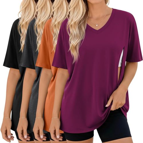 4 Pack Women's Oversize Nursing Tops