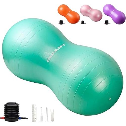 INPANY Peanut Ball - Anti Burst Exercise Ball for Labor Birthing, Physical Therapy for Kids, Core Strength, Flexible Seating, Home & Gym Fintness, Sensory Chair Wiggle Seat for Boys and Girls