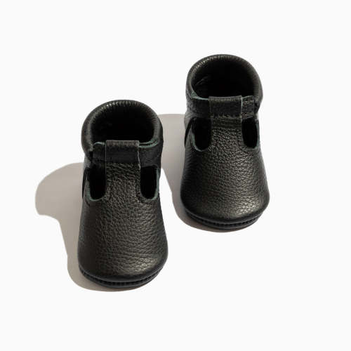 Ebony T-Bar Baby Moccasins | Wide Baby Shoes – Freshly Picked