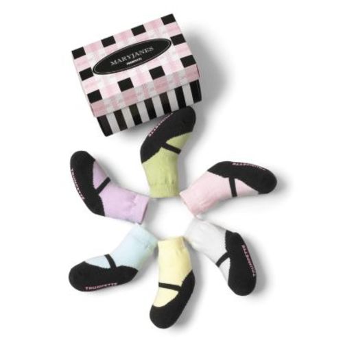 Girls' Mary Jane Pastel Socks, 6 Pack - Baby