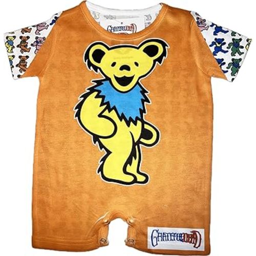 daphyls Grateful Dead Officially Licensed Onesie Romper, Dancing Bears Design