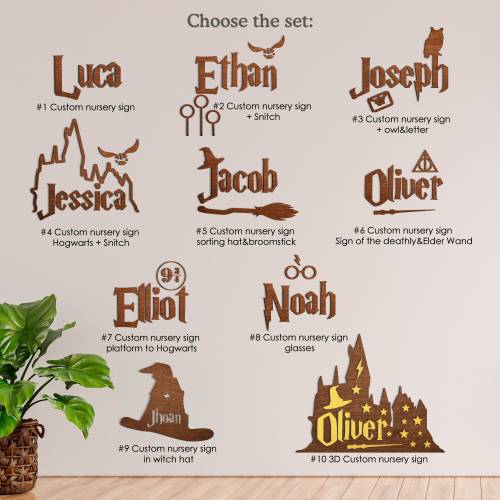 Wizard nursery sign Baby name sign Wizard custom wood name sign Over crib sign Nursery letters Wizard room Nursery name sign personalized
