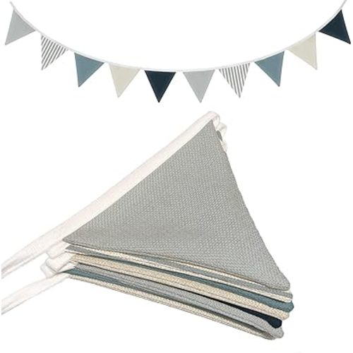 Boys Room Playroom Decor, Blue Pennant Banner Flags 5.5Ft, Nursery Baby Girls Boys Banner Toddler Room Decor for Kids Bed Baby Shower Birthday Party