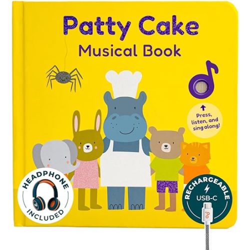 Cali’s Books Patty Cake Nursery Rhymes – Interactive Sound Book for Toddlers 1–3, Kids Headphones Included, Musical Book for 1 Year Olds, Perfect First Birthday Gift, 6 Favorite Songs