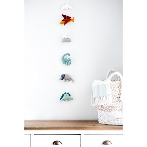 Wool Felt Dinosaur Garland: Dino Nursery Mobile, 42-Inch