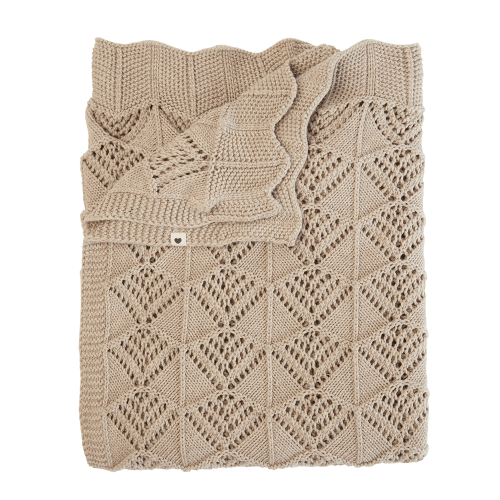 Knitted Blanket Wavy - Vanilla