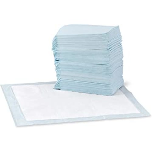 Amazon Basics Dog and Puppy Pee Pads with Leak-Proof Quick-Dry Design for Potty Training, Standard Absorbency, Regular Size, 22 x 22 Inches - Pack of 100