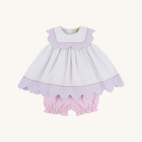 Sydney Scallop Set - Pink Greenbrier Gingham
