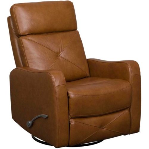 Ludlow Buckskin Brown Leather Swivel Recliner
