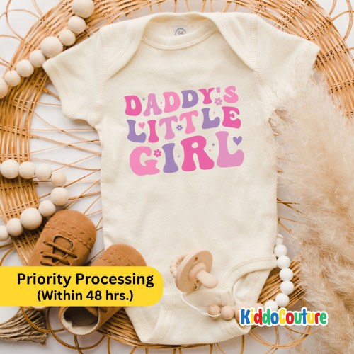 Daddy's Little Girl Onesie®, Retro Daddy's Girl Baby Bodysuit, Daddy And Daughter Baby Onesie®, Daddy Baby Girl Bodysuit, Baby Girl Onesie®