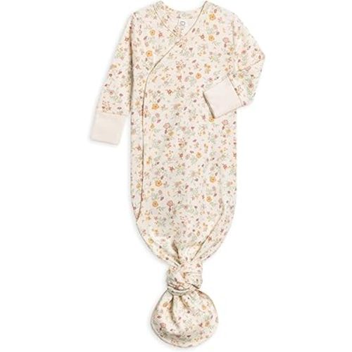 Colored Organics Baby Organic Cotton Knotted Gown - Infant Gown with Mitten Cuffs